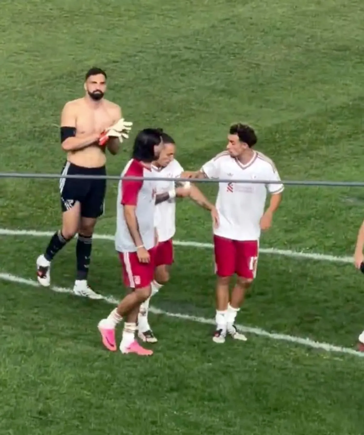Curtis Jones, Kostas Tsimikas and Dominik Szoboszlai